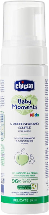 Chicco KIDS - PEAU DÉLICATE - MOUSSE 2 EN 1 : SHAMPOOING ET APRÈS-SHAMPOING, 150 ml Enfants - Bain et soins Naty Shop Default title