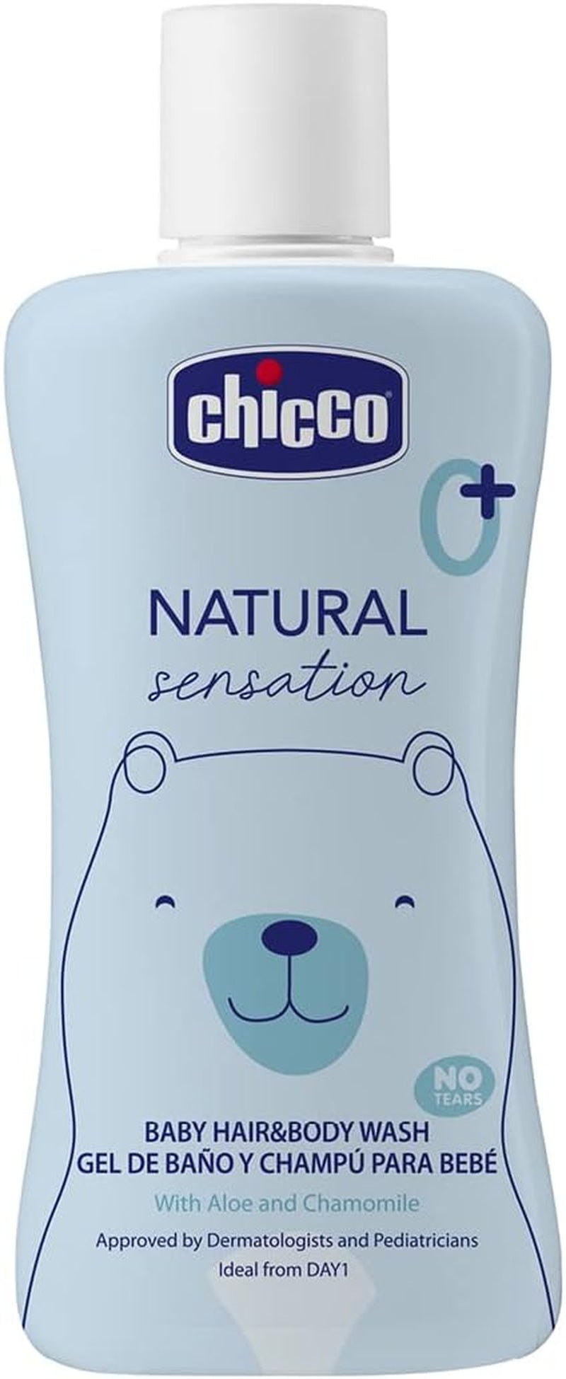 CHICCO NATURAL SENSATION - SET 2 : 1 SHAMPOOING ET BAIN - NON DESSÉCHANT 200 ML, 1 CRÈME DE CHANGEMENT 4EN1 100 ML Enfants - Bain et Soin Naty Shop