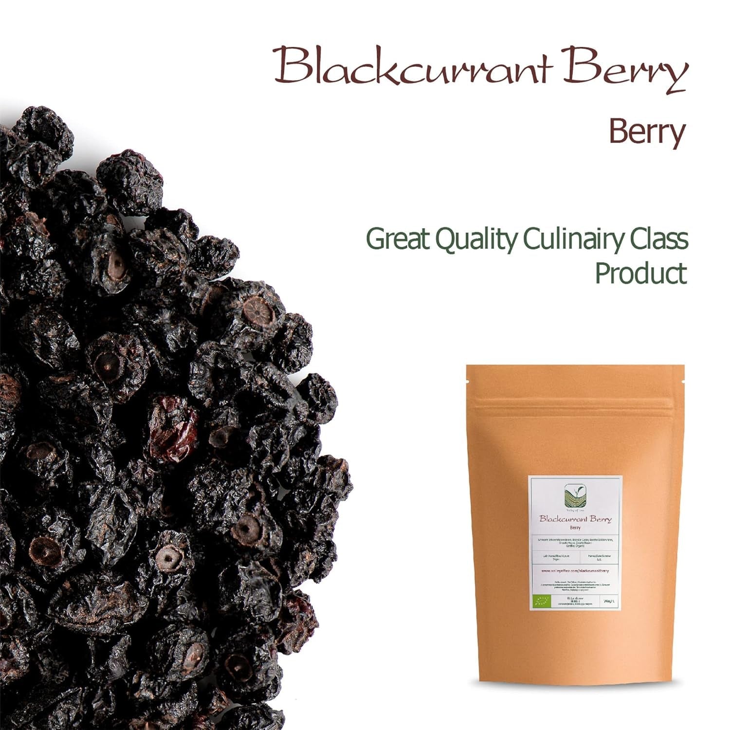 Cassis bio non sucré - Groseilles séchées Baies fruitées - idéales pour la pâtisserie Groseilles Framboises Thé Cassis Cassis Noirs séchés Produits déshydratés Naty Shop