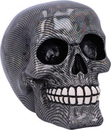 Crâne en résille argenté holographique Ornement de crâne en résille holographique argenté Argent 16,5 cm Statuettes et sculptures Naty Shop Titre par défaut