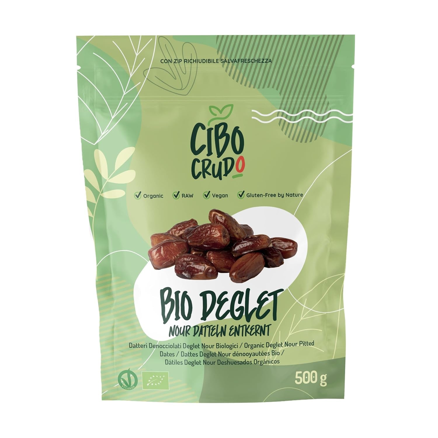 Dattes sans pépins Deglet Nour Bio - 500g. Dattes séchées Deglet Nour naturelles et biologiques. Dattes séchées. Produits déshydratés Naty Shop 500G Data Deglet