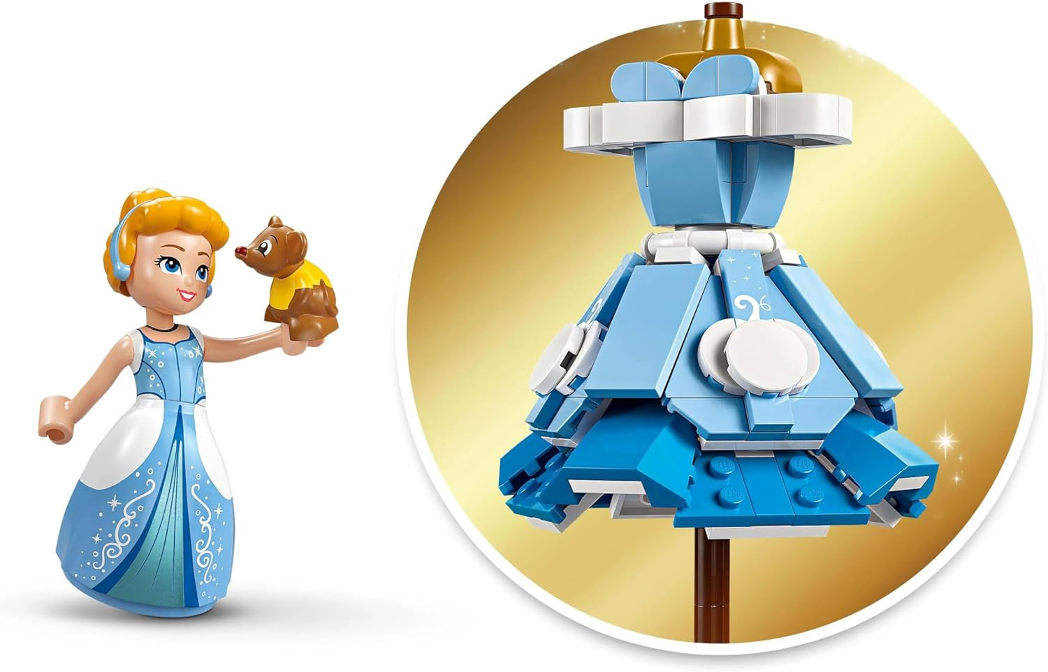 Robe LEGO Ç€ Disney Princess Cendrillon, jouet pour garçons et filles à partir de 9 ans - comprend un cintre, une mini-poupée Cendrillon et une figurine de souris - Creative Playset 43266 Jeux de construction Beuche den LEGO-Store