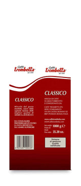 Caffè Trombetta Italien Kaffee Geröstete Kaffeebohnen, classique. Une harmonie parfaite entre deux arômes et saveurs - 1 kg
