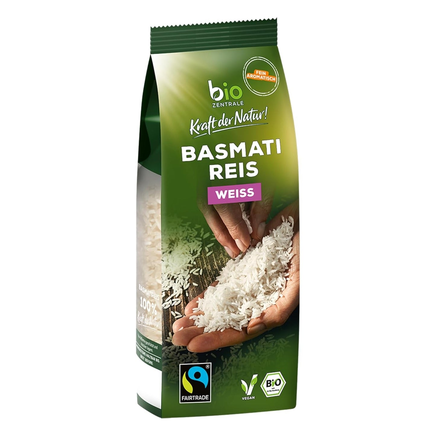 Riz Basmati blanc biocentral | 7x500g | Certificat de commerce équitable | Céréales traditionnelles | Parfait pour les plats orientaux et les currys | Emballage facilement recyclable (monofilm)