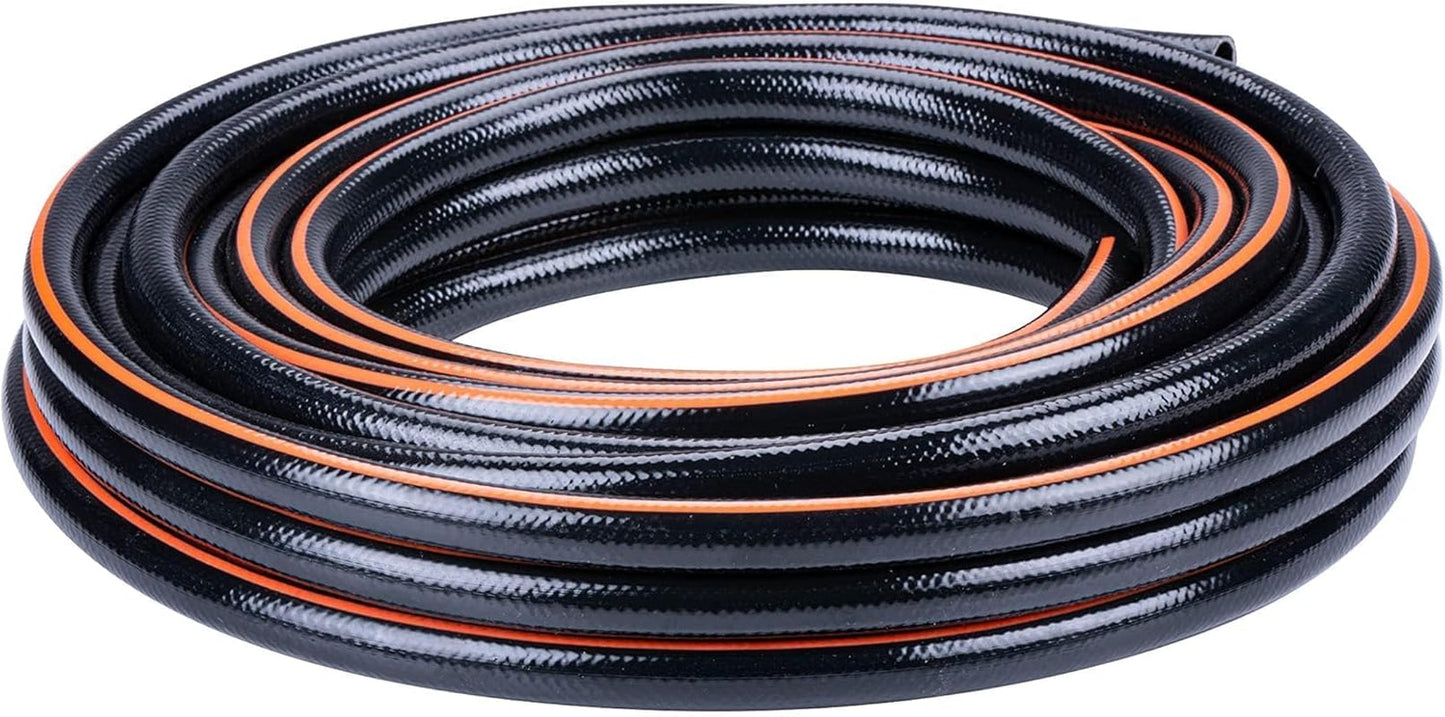 Tuyau d'arrosage BLACK+DECKER 15 mètres - Ø13MM - PVC résistant - Arrosage du jardin, lavage de la voiture, remplissage de la piscine - Compatible avec tout robinet standard - Noir/Orange