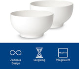 Villeroy & Boch For Me Lot de 2 bols à céréales, blanc, passe au lave-vaisselle, passe au micro-ondes, petits bols pour 2, bols, bols à céréales, snacks ou sauces, assiette, porcelaine premium