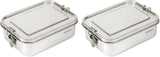 Wenco Boîte à lunch en acier inoxydable 2 compartiments Grande capacité 850 ml Boîte à lunch Étanche Passe au lave-vaisselle Comprenant un anneau en silicone de remplacement 18,5 x 14 x 5,5 cm Argent (2 paquets) Naty Shop Boîtes de conservation des aliments 850 ml (2 paquets)