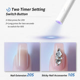 Denabuty Lampe UV pour Vernis à Ongles Gel, Mini Lampe LED U V pour Remplacement des Ongles avec Support Tragbare Petite Lampe UV pour Vernis à Ongles Gel, pour Aushärten Von Nagelkleber & Nail Tips Blanc