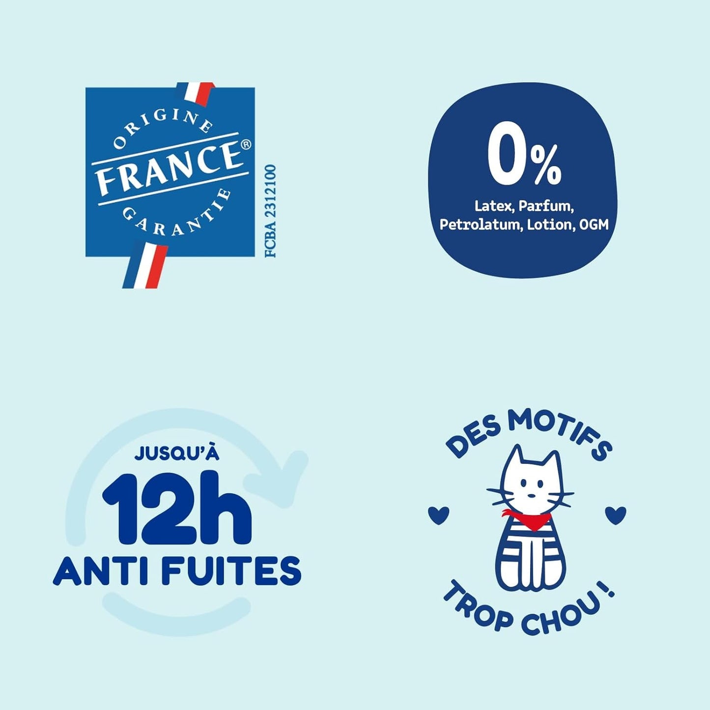 - Couches taille 5 (12-25 kg) - saines et très absorbantes - Protection contre les fuites 12 heures - sans substances indésirables - fabriquées en France - prix abordable - 120 couches jetables