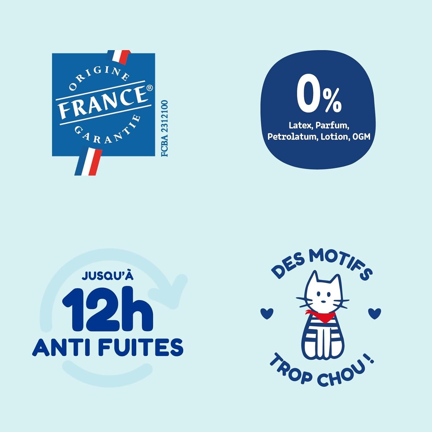 - Couches taille 4+ (9-20 kg) - saines et très absorbantes - étanche 12 heures - sans substances indésirables - fabriquées en France - prix abordable - 126 couches jetables