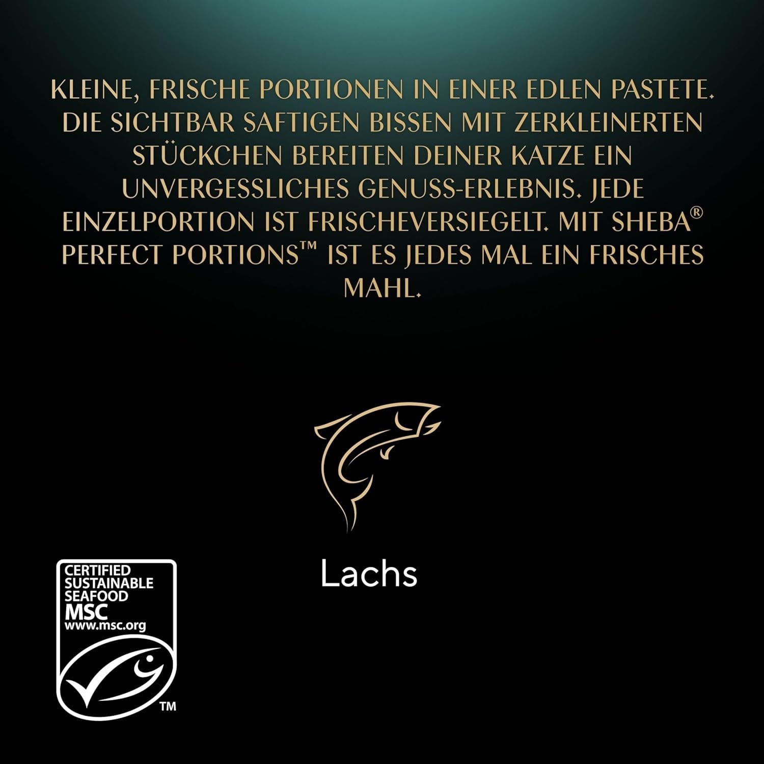 Pâté SHEBA Perfect PORTIONS pour chats au saumon, certifié MSC, 8 x 3 x (2 x 37,5g) = 225g (L'emballage sera mis à jour)