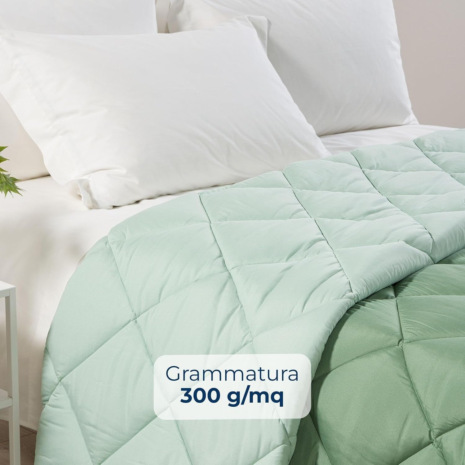 Caleffi Couette d'hiver pour lit double 260 x 265 cm en microfibre pour lit double d'hiver doux et confortable rembourré durable lavable hypoallergénique fabriqué dans Naty Shop Couettes et couettes
