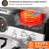 Machine à expresso manuelle Krups Precision avec porte-filtre et moulin, machine à café barista avec panneau de commande intuitif, réglages de pré-infusion, machine à expresso avec buse vapeur, chauffage rapide, XP801T10