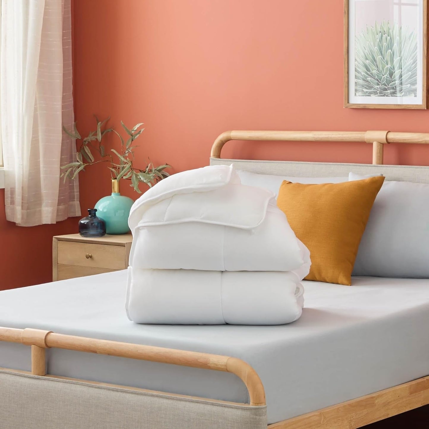 Couette toutes saisons Linenspa - couette simple microfibre 10,5 Tog - Oeko-Tex, couette alternative avec duvet, blanc Couettes et couettes Naty Shop