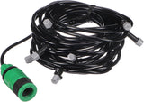 Tuyau d'arrosage de jardin GARDEN MIST 20 m | Tuyau d'arrosage flexible avec 20 buses | Irrigation, refroidissement par temps chaud | Pour serres, pergolas, buissons | Facile à utiliser, noir