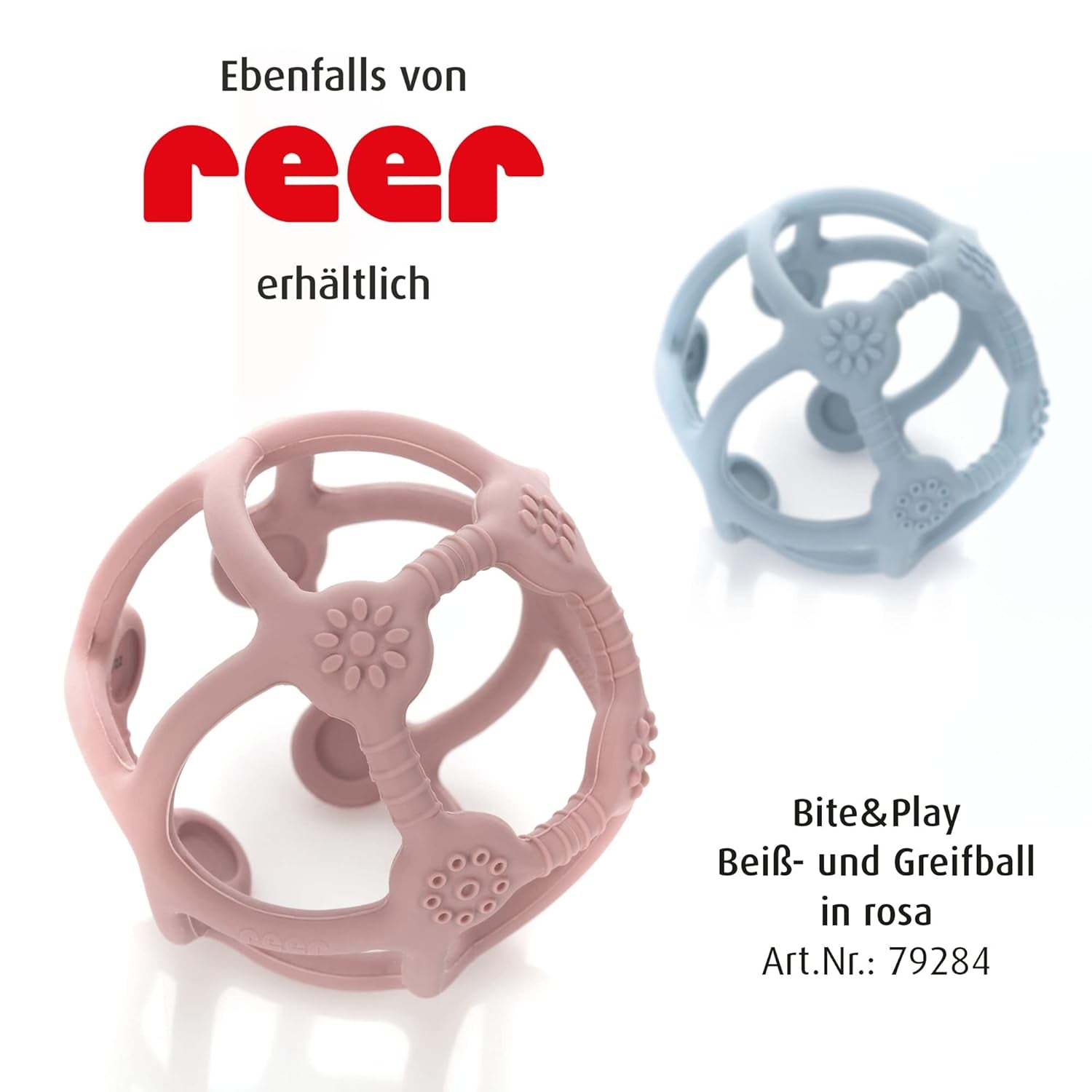 Reer Bite&Play Boule de dentition et attrape-bébé, anneau de dentition et jouet pour les tout-petits, excellent cadeau