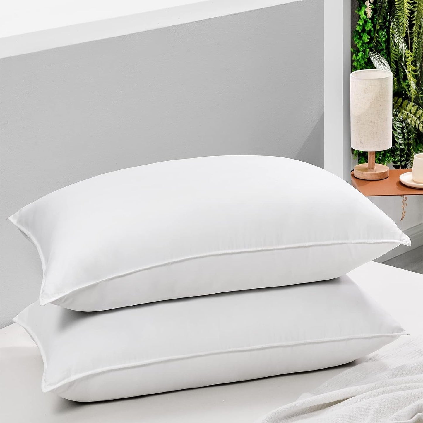 HARBOREST Oreiller de lit de couchage, 2 pièces, peluche de luxe, oreiller alternatif, idéal pour les dormeurs sur le côté et sur le dos, collection hôtelière, oreiller, taille standard/queen, 50,8 x 66 cm Naty Shop Oreillers standard Titre par défaut