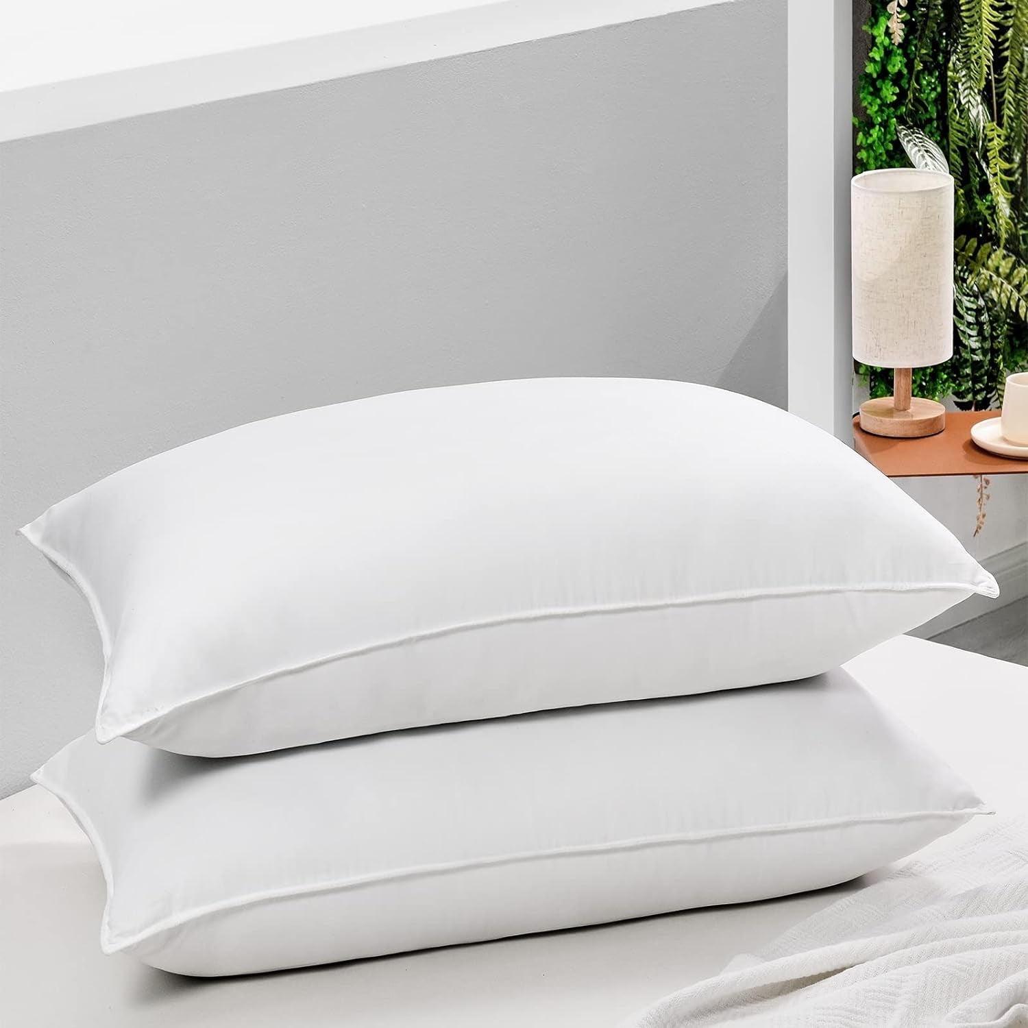 HARBOREST Oreiller de lit de couchage, 2 pièces, peluche de luxe, oreiller alternatif, idéal pour les dormeurs sur le côté et sur le dos, collection hôtelière, oreiller, taille standard/queen, 50,8 x 66 cm Naty Shop Oreillers standard Titre par défaut