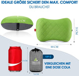 Oreiller gonflable de camping/voyage HIKENTURE avec housse d'oreiller amovible, oreiller ergonomique, oreiller cervical confortable pour voyage/extérieur, oreiller cervical de voyage gonflable (vert)... Oreillers orthopédiques cervicaux Naty Shop