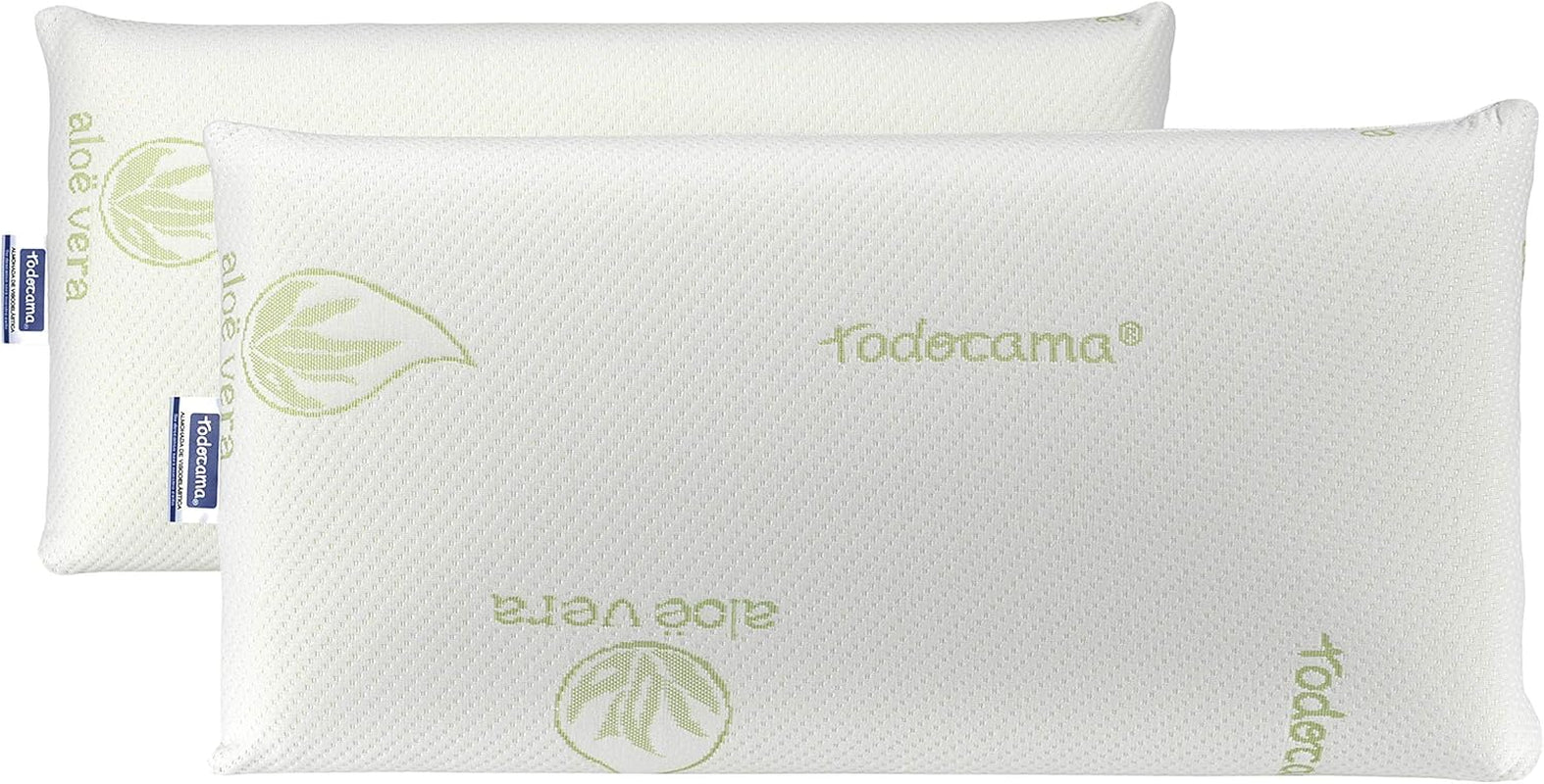 Oreiller viscoélastique Todocama Todolit à l'aloe vera plus, vert, 2 pièces, 75 cm Naty Shop oreillers standard 75 cm