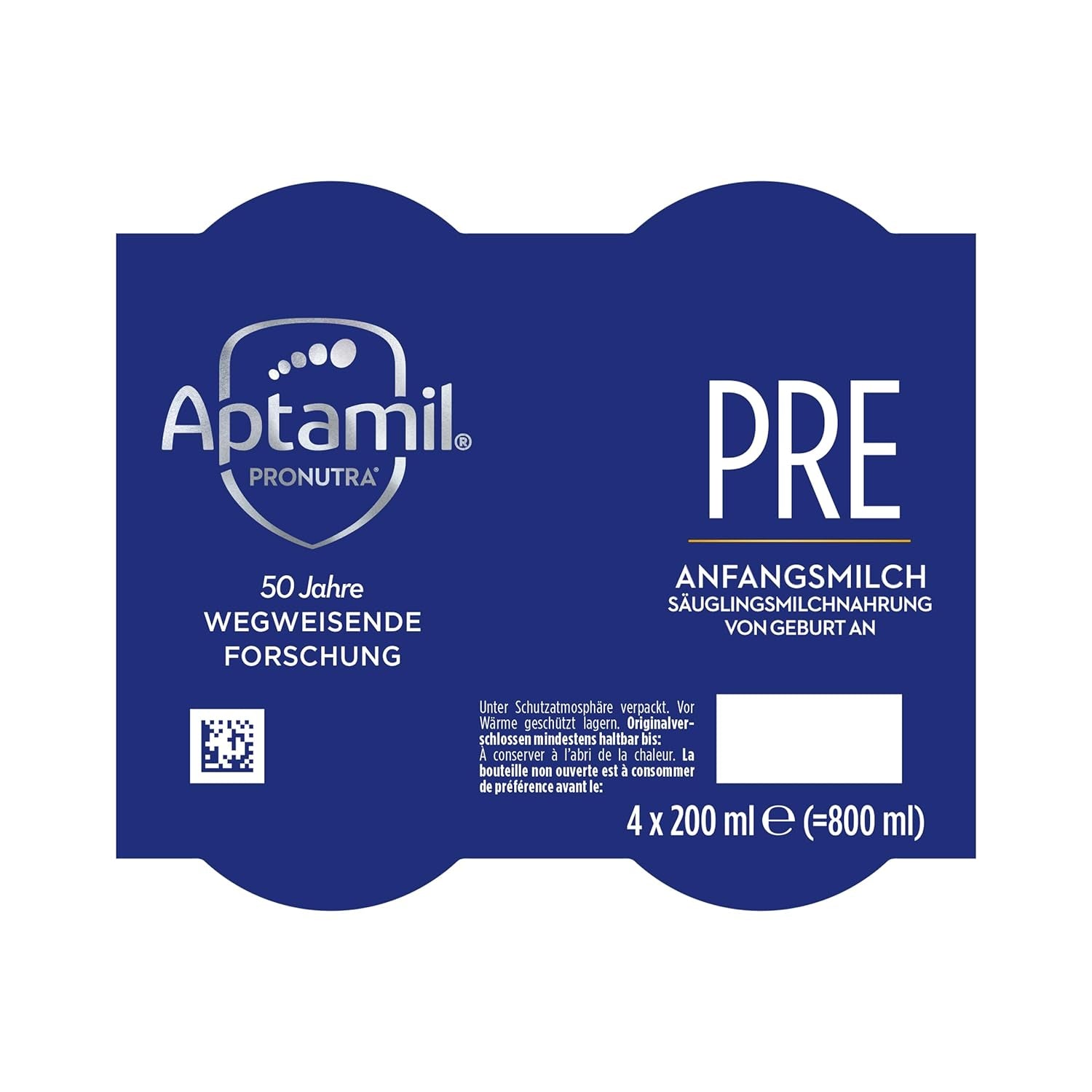 Aptamil Pronutra Pre - Préparation infantile dès la naissance - Aux huiles végétales, sans huile de palme - 6 x 4 x 200 ml (4800 ml)