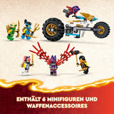 LEGO NINJAGO Ninja Team Combi Caterpillar 4 en 1 avec planeur, voiture de course et 2 motos et 6 figurines Cadeau pour garçons et filles Ninja Toy 71820 Jeux de construction Besuche den LEGO-Store