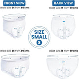Culottes d'incontinence premium pour adultes, haute capacité d'absorption, taille S, 12 pièces