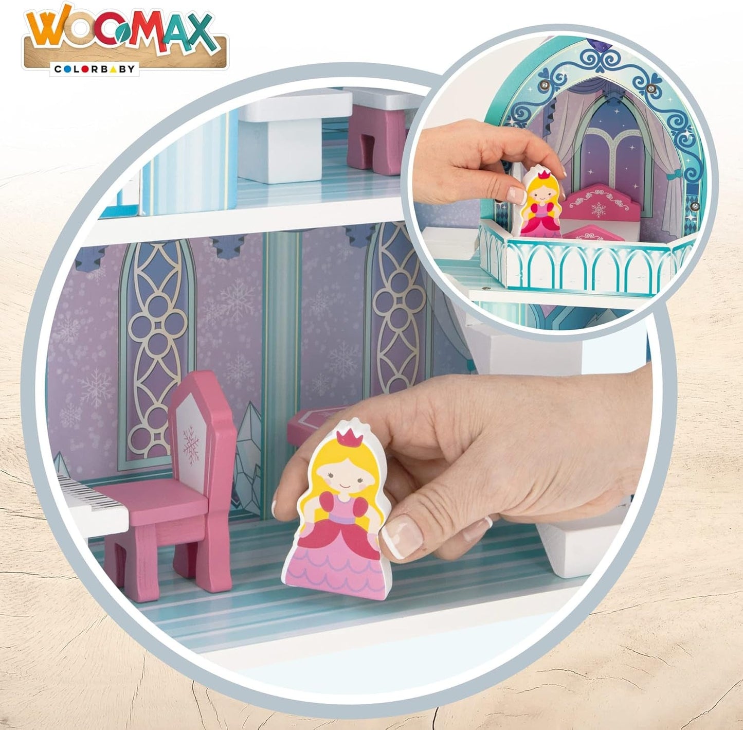 Colorbaby WOOMAX 49314 - Serrure en bois 37 X 15 X 53,5 Cm +3A Maisons de poupées Naty Shop