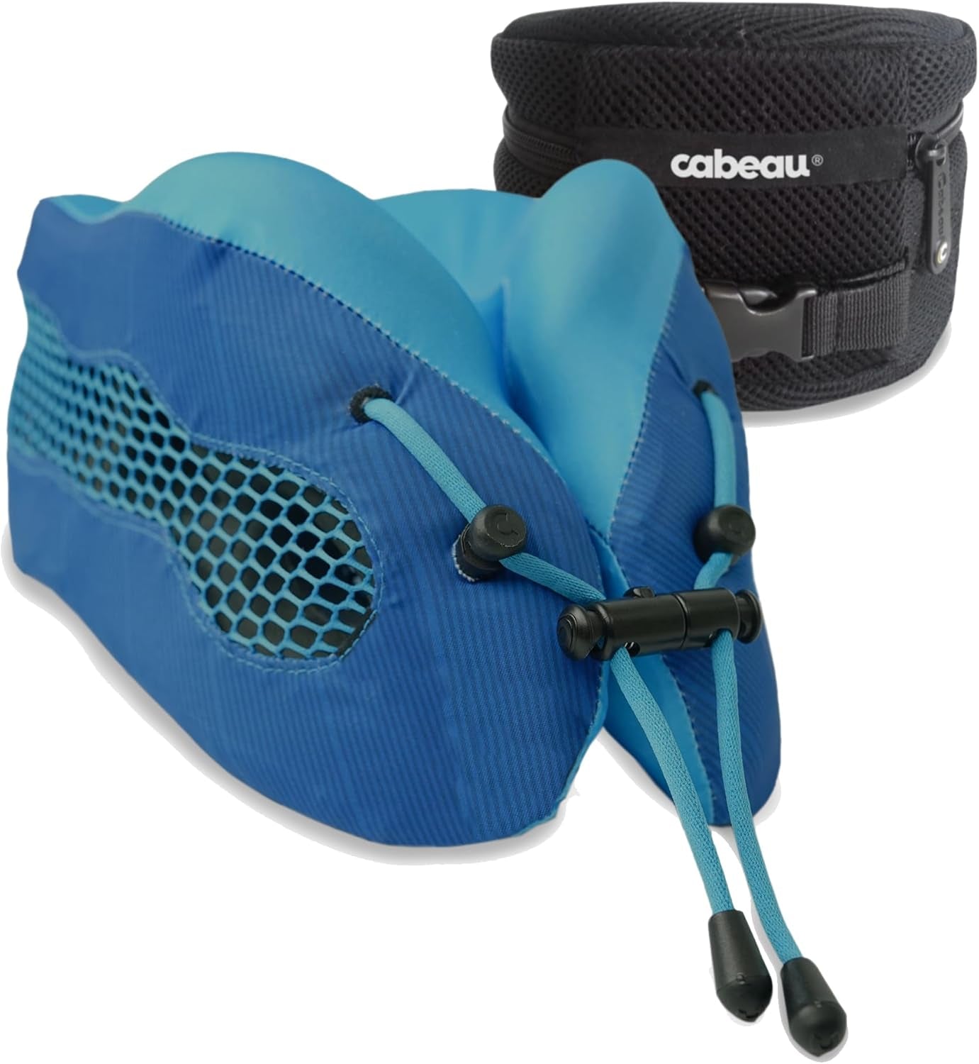 Cabeau Cool Oreiller de voyage longue distance – Evolution Cool – Mousse à mémoire de forme avec aérations – Compact avec étui de transport (Rouge)