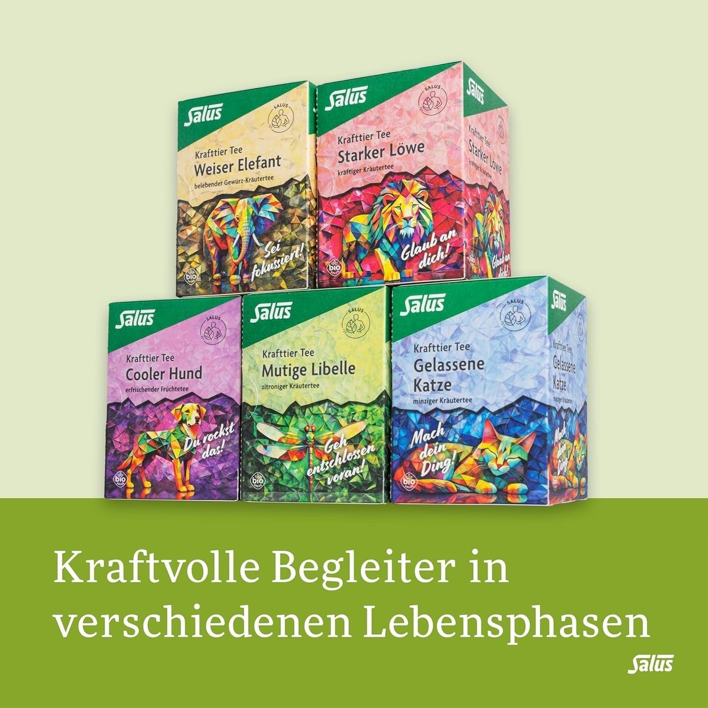 Salus - Thé Krafttier - Brave Dragonfly - 1X 15 sachets filtrants (24g) - Tisane au goût de citron - Au millepertuis - Aromatisée - Bio