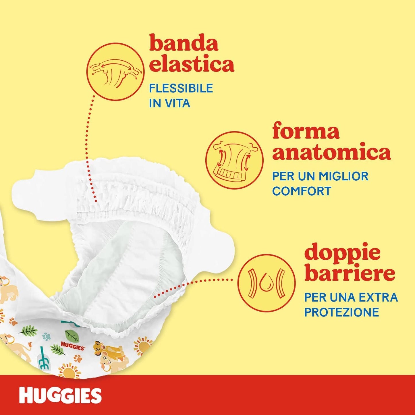 Couches Huggies Unistar, taille 4 (7-14 kg), paquet de 128 couches (de base)