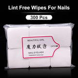 Qufiiry 300 Stück Fusselfreie Nageltücher, Lingettes pour ongles non pelucheuses, Fusselfrei Nagel Wattepads, Nagel Wischtücher Für Cleaner Gelnägel Nagellackentferner Wattepads Nail Wipes Pads