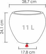 Scheurich Lineo, jardinière en plastique, granit noir, diamètre 30 cm, hauteur 24,1 cm, volume 11 l.