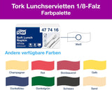 Serviette de table Tork Soft blanche, pli 1/8, 3 épaisseurs, 33 cm × 33 cm, 150 serviettes, 477416