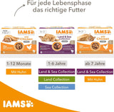 IAMS Delights Nourriture humide pour chats seniors - Multipack au poulet et poisson en sauce, nourriture humide de haute qualité pour chats de plus de 7 ans, 12 x 85 g