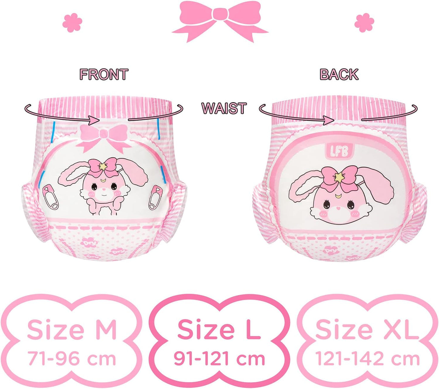 Couches imprimées adultes 5500-5800 ml, 10 pièces - Baby Usagi (XL)
