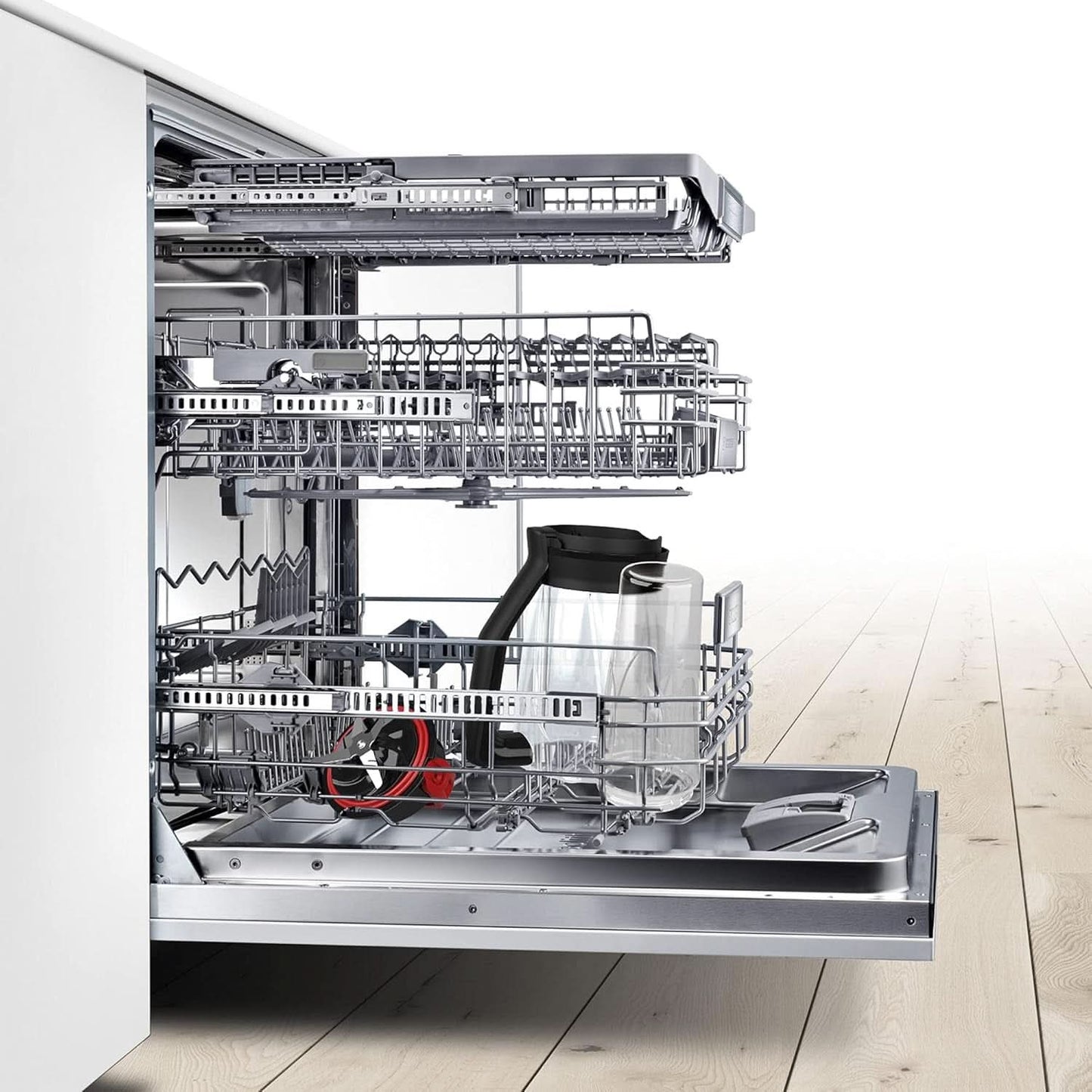 Bosch Batteur sur socle Vitapower Serie 4 MMB6382M, Edelstahl-Klingen Fabriqué en Allemagne, 1,5L Thermosafe Glasbehälter, Stopfer, Sicherheitsdeckel, Spülmaschinengeeignete Teile, 30 000 U/Min, 1200 W, Edelstahl Kitchen Naty Shop