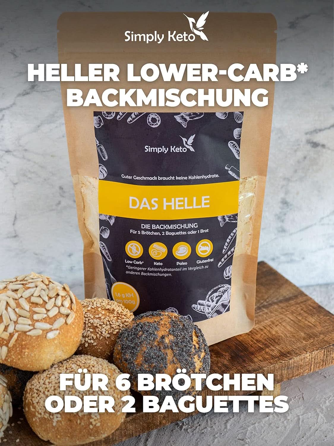Pain Simply Keto The Light Lower Carb*, Mélange pour pain sans gluten, 260 grammes Kitchen Naty Shop