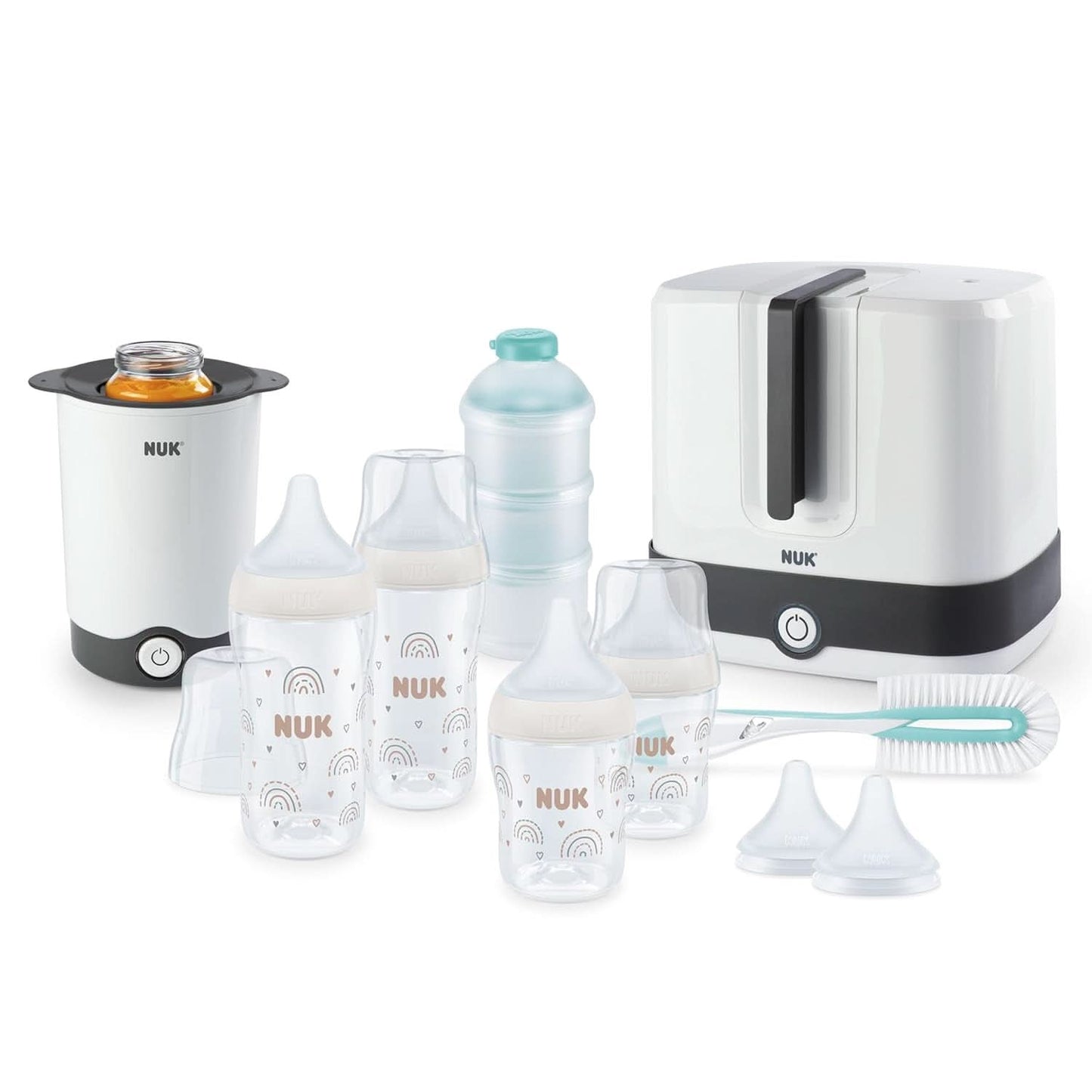 Ensemble tire-lait manuel NUK, Oreiller en silicone souple, 2 biberons parfaitement assortis, 150 ml Accessoires d'alimentation et d'allaitement Bebe Naty Shop Perfect Match Set