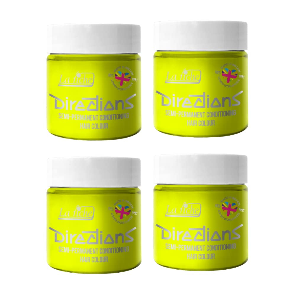 Directions coloration semi-permanente 100 ml boîte 4 pack (Pillarbox Red) Naty Shop Teinture cheveux jaune 100 Ml (pack de 4)