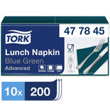 Tork 477840 Serviettes à déjeuner citron vert / Serviettes 2 épaisseurs pour petits repas ou collations / Qualité avancée / 10 X 200 (2000) Serviettes en papier / 32,6 X 33 cm (L X L) / 1/4 plié