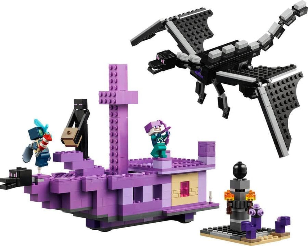 LEGO Minecraft The End Dragon et The End Ship Ensemble de jeu d'action et de découverte Jeu vidéo Ensemble d'aventure Cadeau pour garçons et filles de 8 ans 21264 Ensembles de construction Beuche den LEGO-Store