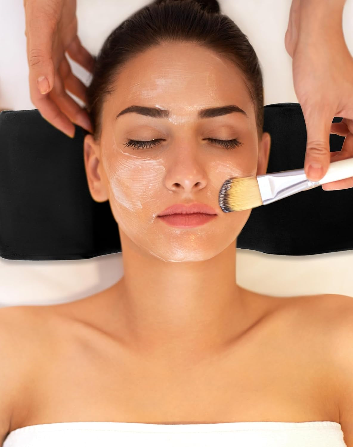 QWORK® Oreiller à cils, oreiller de maquillage de beauté en forme de U, oreiller ergonomique pour allonger les cils, oreiller à cils en mousse à mémoire de forme pour salon de beauté à usage domestique (noir) Oreillers orthopédiques cervicaux Naty Shop