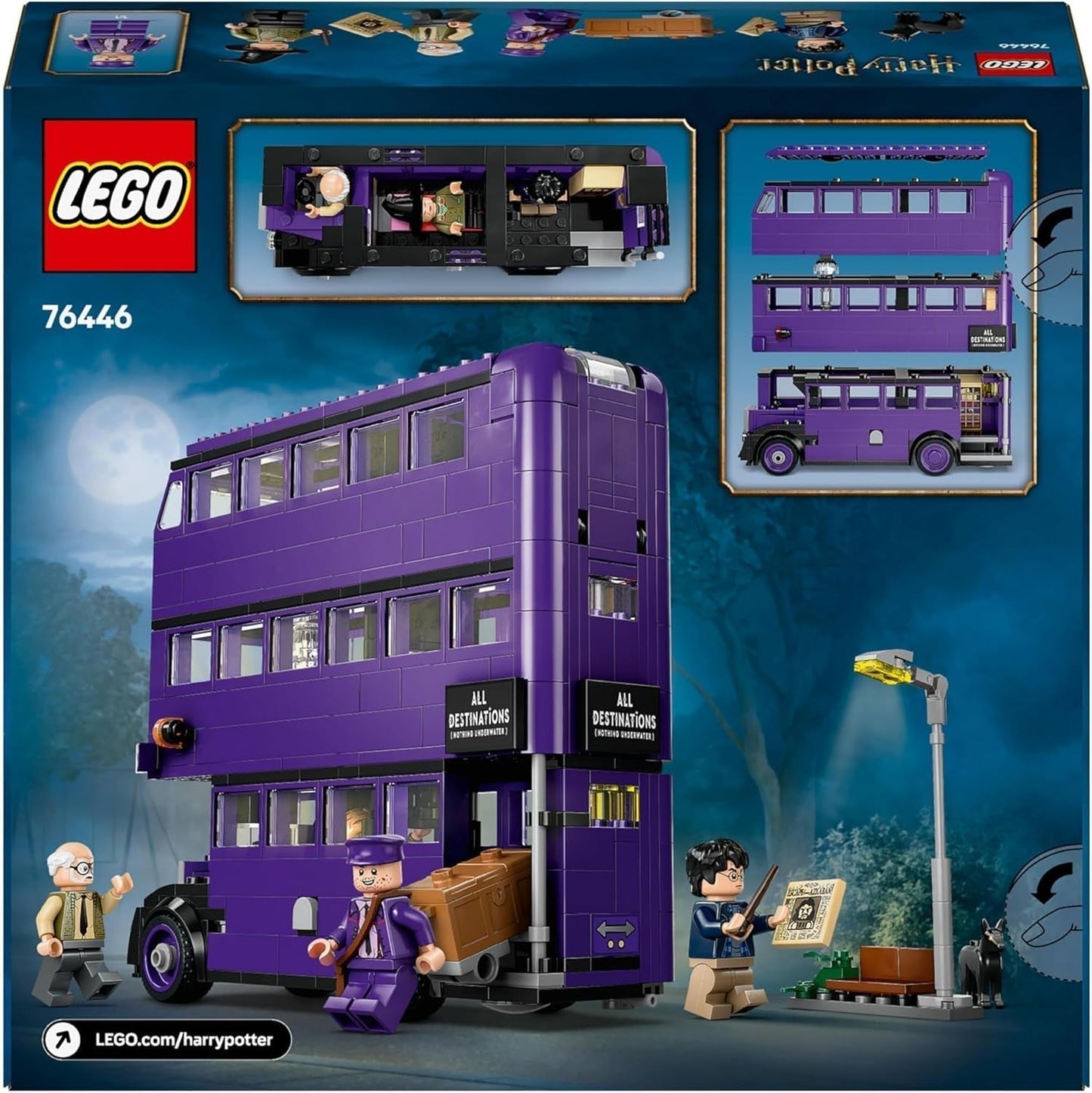 LEGO Harry Potter Adventures with The Travelling Knight - Ensemble de construction 5 figurines dont Ernie Prang, Stan Shunpike et le bus Padfoot Jouet pour les fans du monde sorcier Garçons et filles 8 ans 76446 Jeux de construction Beuche den LEGO-Store