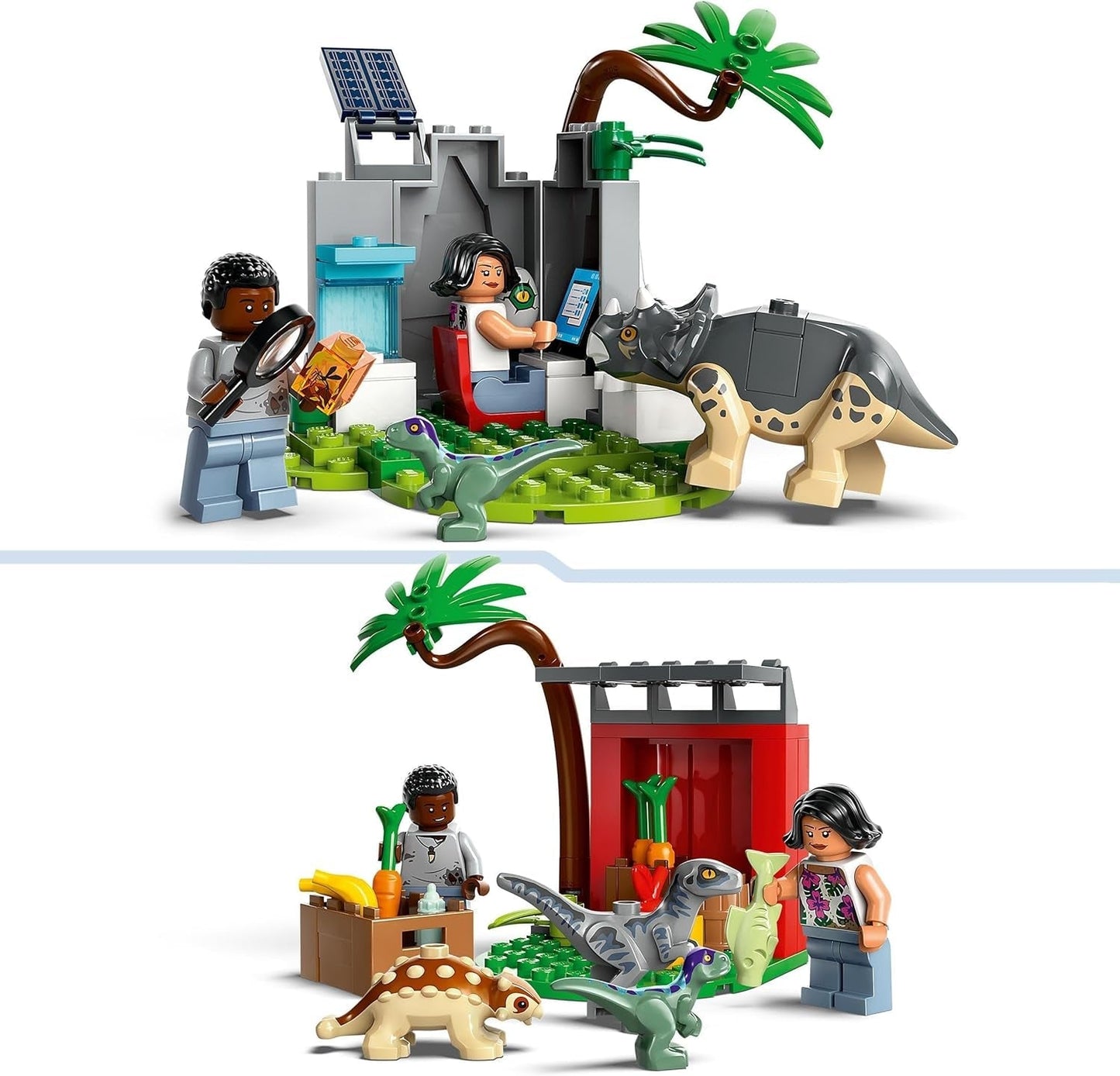 LEGO Jurassic World Rescue Center for Baby Dinosaurs, set avec de petites figurines de dinosaures dont Triceratops, Ankylosaurus et Velociraptor, cadeau de construction pour garçons et filles à partir de 4 ans 76963 Jeux de construction Besuche den LEGO-Store