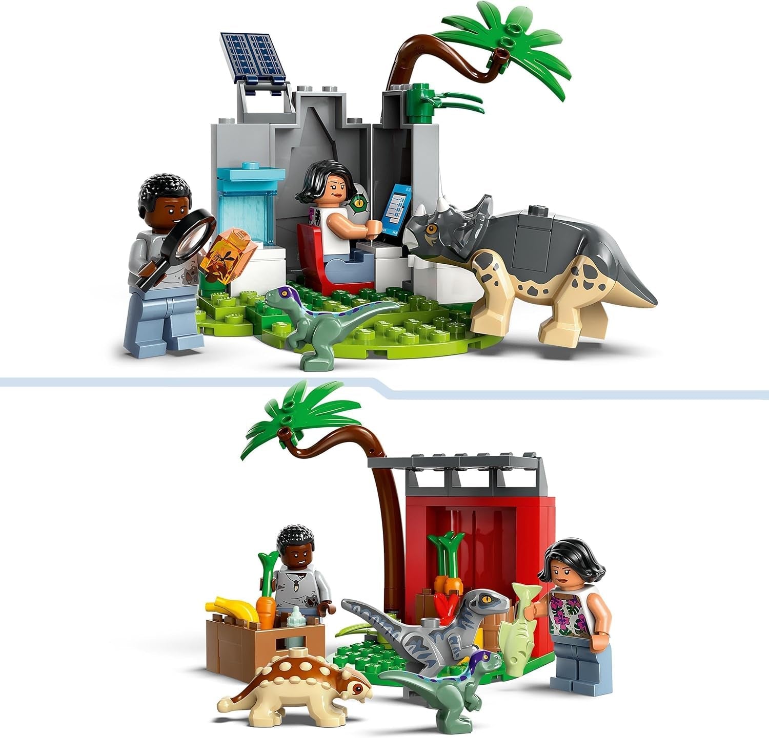 LEGO Jurassic World Rescue Center for Baby Dinosaurs, set avec de petites figurines de dinosaures dont Triceratops, Ankylosaurus et Velociraptor, cadeau de construction pour garçons et filles à partir de 4 ans 76963 Jeux de construction Besuche den LEGO-Store