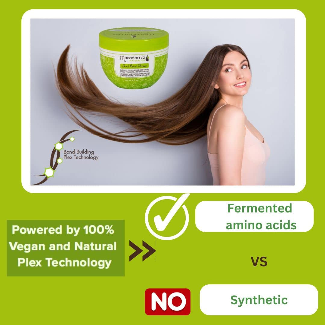 Le masque Bond Repair aide à revitaliser et à renforcer les cheveux trop traités et abîmés, formulé avec des acides aminés dérivés de la nature - technologie végétalienne et naturelle plex. Masque capillaire Naty Shop