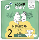 Couches Moomin Baby Eco, taille 3, 5-8 kg, 48 pièces, couches souples de qualité supérieure | Doux et agréable pour la peau, respirant, absorbant, sans produits chimiques inutiles |