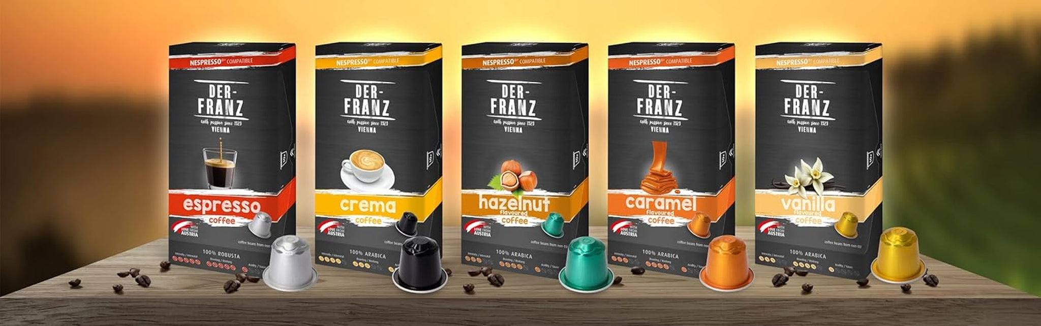 Kaffee Kapseln compatible Nespresso, 1 x 10 Kapseln, arôme caramel