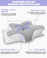 Oreiller cervical, oreiller de soutien latéral, oreiller en mousse à mémoire de forme, oreiller orthopédique, oreiller de soutien cervical ergonomique pour un soutien optimal du dos et du ventre Oreiller de soutien latéral (62 X 41 X 13CM) Oreillers orthopédiques cervicaux Naty Shop